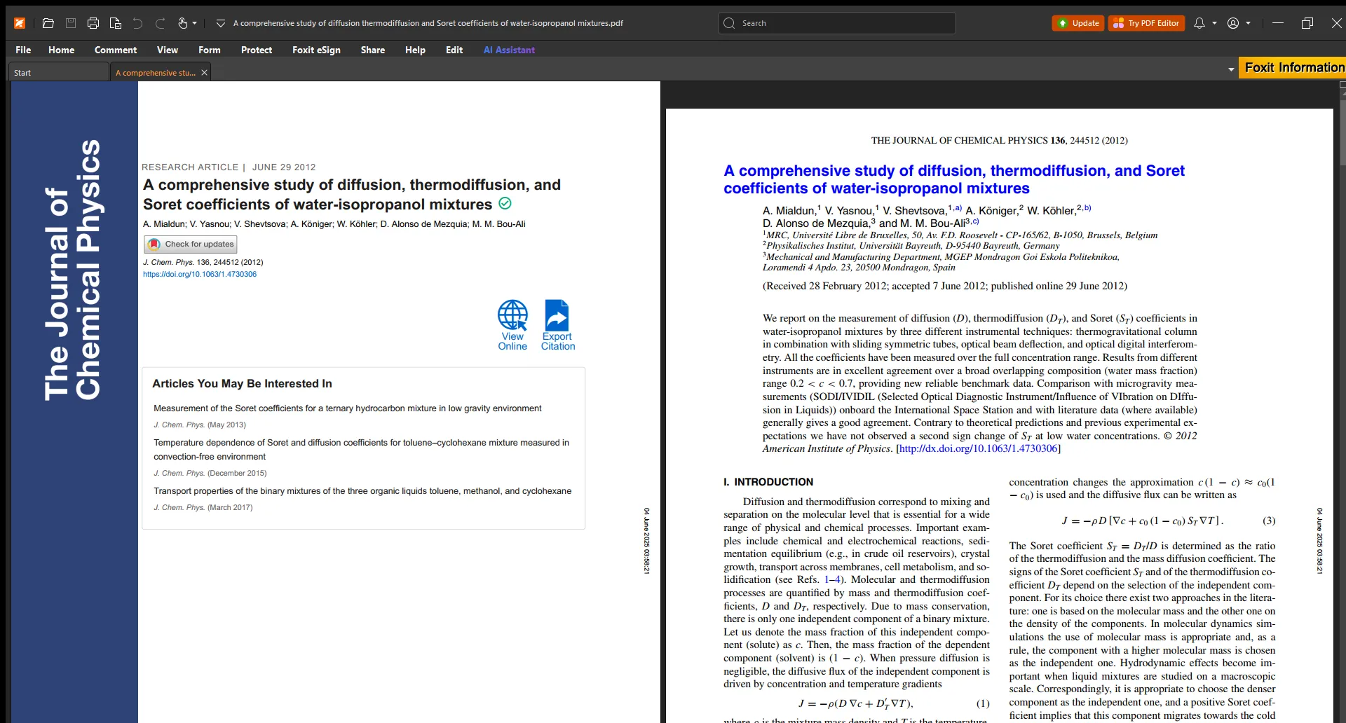 Foxit PDF Readerの閲覧画面と注釈機能